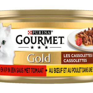 Gourmet Gold Cassolettes kattenvoer rund/kip