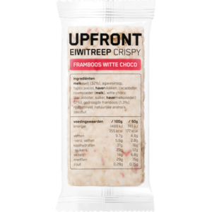 Upfront Eiwitreep Crispy Framboos Witte Choco 50g
