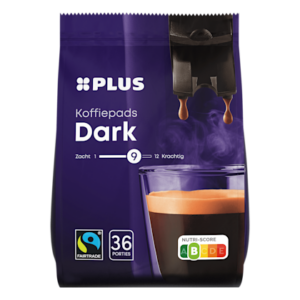 Plus Koffiepads dark Fairtrade