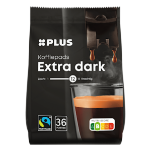 Plus Koffiepads extra dark Fairtrade