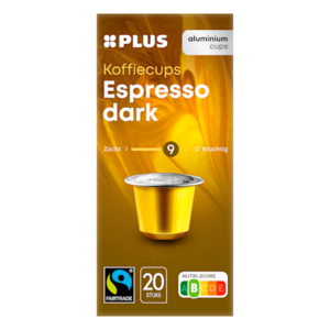 Plus Koffiecups espresso dark Fairtrade