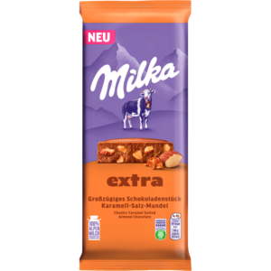 Milka Chocoladereep salted almond caramel
