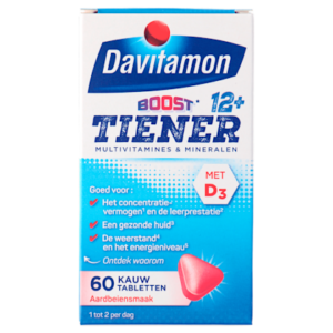 Davitamon Vitamine Boost 12+ kauwtablet aardbei