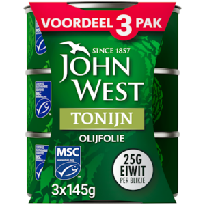 John West Tonijnstukken in olijfolie MSC 3pack