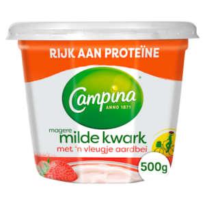 Campina Magere kwark met 'n vleugje aardbei