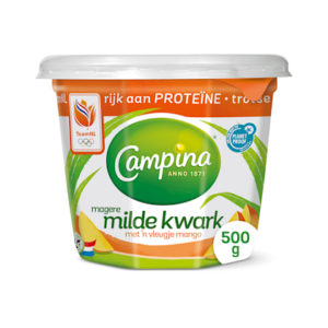 Campina Magere kwark vleugje mango