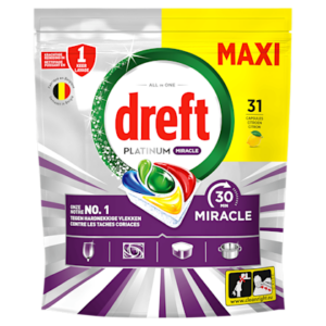 Dreft Miracle vaatwascapsules lemon