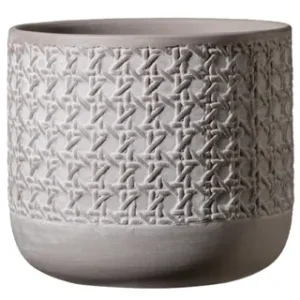 Keramieke pot met rotan motief