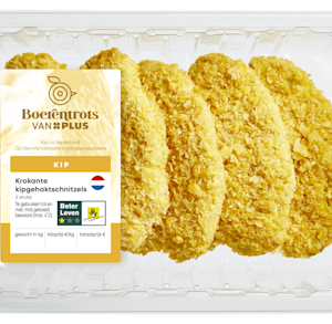 PLUS Boerentrots Krokante kipgehaktschnitzels 5st.