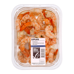 Plus Scampi's met Knoflookmarinade