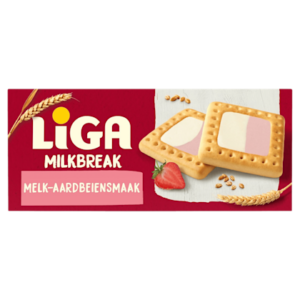 Liga Milkbreak koekjes melk aardbei