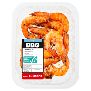 Plus BBQ Gamba's gemarineerd