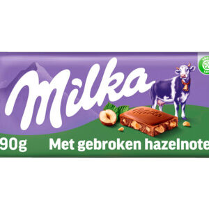 Milka Chocoladereep gebroken hazelnoten