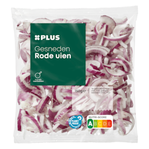 Plus Rode uien gesneden
