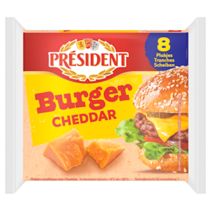 President Burger slices cheddar
