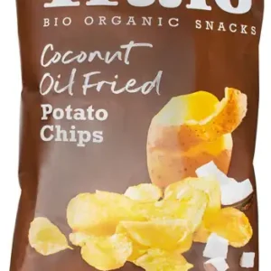Aardappelchips gebakken in kokosnootolie
