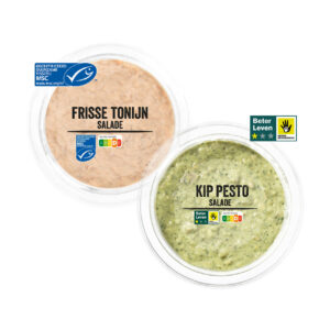 Borrelsalade tonijn of kip-pesto