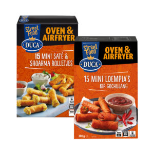 Mini-loempia's of mini-saté- en -shoarma-rolletjes