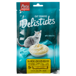 Pets Unlimited Delisticks zalm&kip 5x15gr