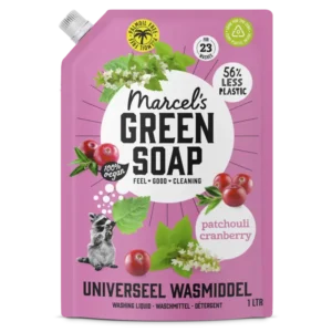 Marcel's Green Soap Wasmiddel patchouli cranberry navulling