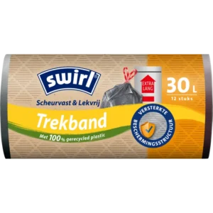 Swirl Vuilniszakken embossed trekband 30 liter