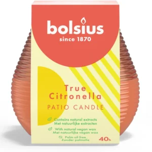 Bolsius True citronella patio candle koraal