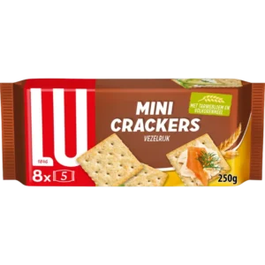 LU Mini crackers tarwebloem en volkorenmeel
