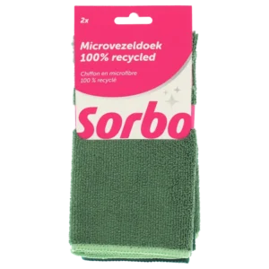 Sorbo Microvezeldoek 100% recycled 38x38cm 2st