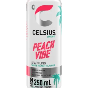 Celsius Sparkling peach vibe