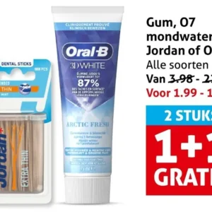 Gum, O7 mondwater, Jordan of Oral-B