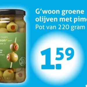 Groene olijven met piment